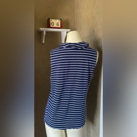 American Living Top Sleeveless striped Ruffle Detail Women’s size L - Picture 2 of 8